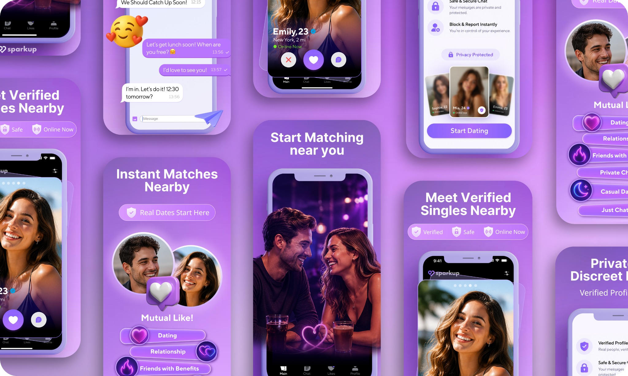 SparkUp app preview collage